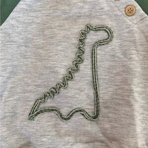 Gray and Green Dinosaur Sweatshirt & pants - 3-6 months